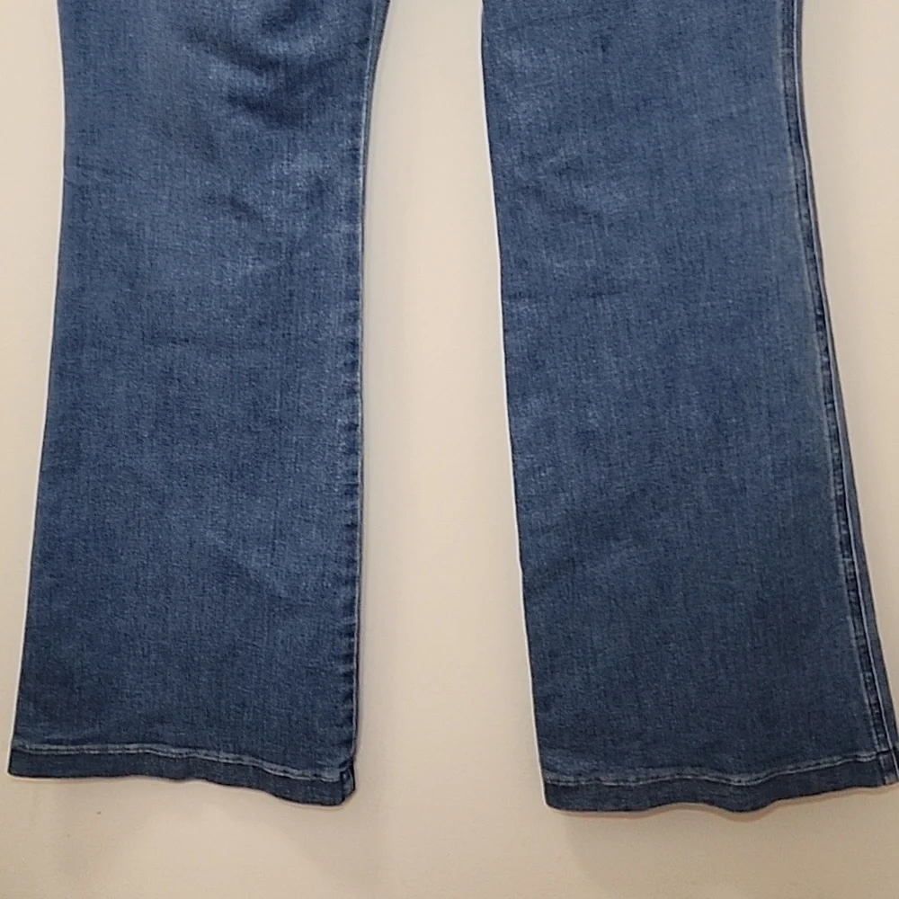 SPANX JEANS High-Rise Flare Authentic Blue Meduim Blue Strechable Pants Size XL - Picture 13 of 16